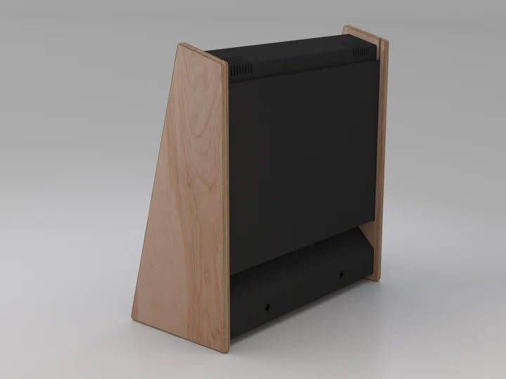Black Walnut Mini Wall Mounted Arcade Console with 15.6" 1080p LCD, 1TB SSD, 2 Wireless Controllers H539044