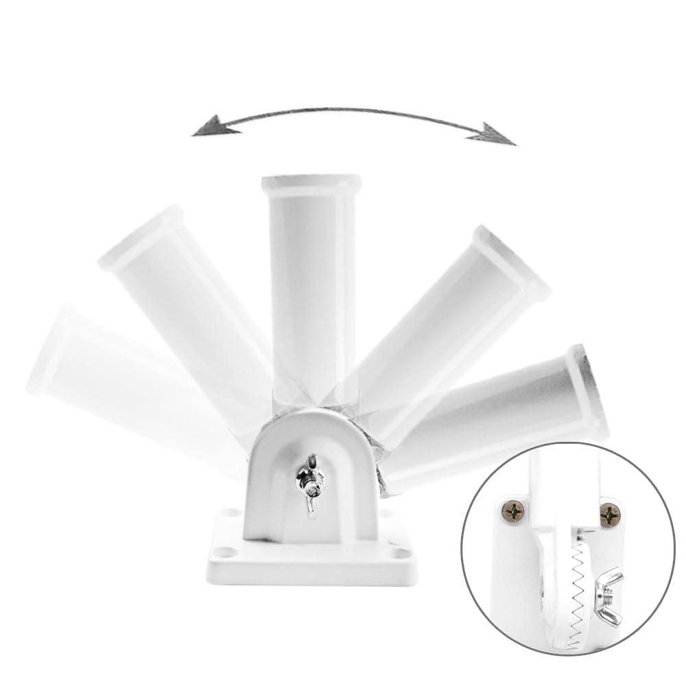 Multi-Position Flag Pole Mounting Bracket Aluminum 1" Diameter White A648389