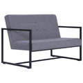 Light Gray Fabric Upholstered 2-Seater Loveseat with Armrests Y199720