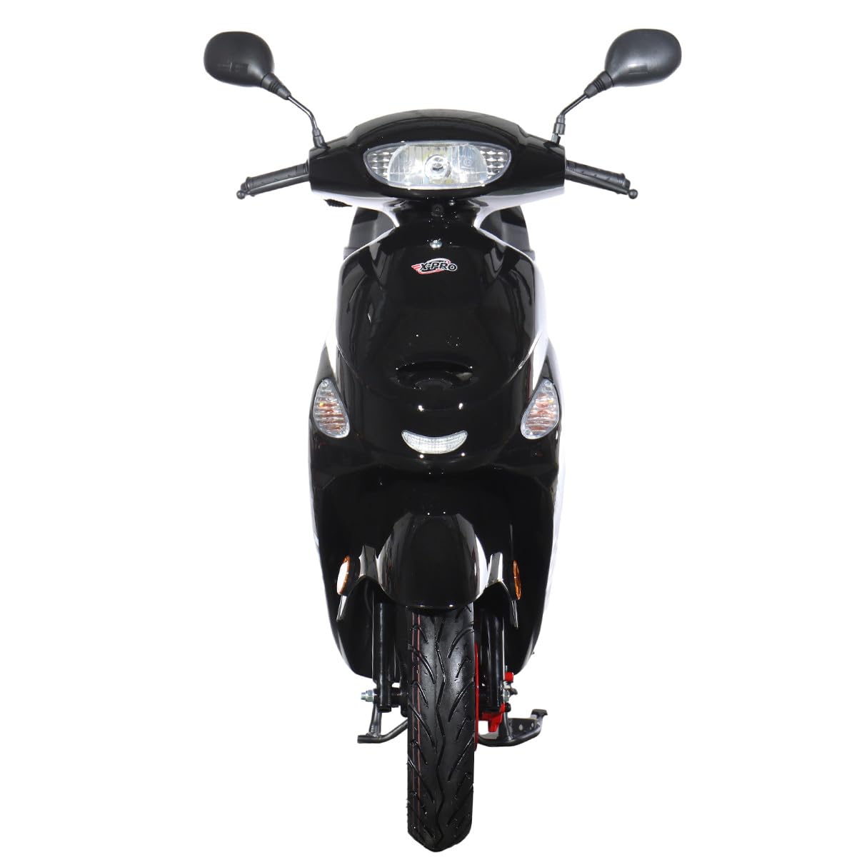 50 Gas Moped with 10" Aluminum Wheels, Rear Trunk, Electric/Kick Start, Black L7518