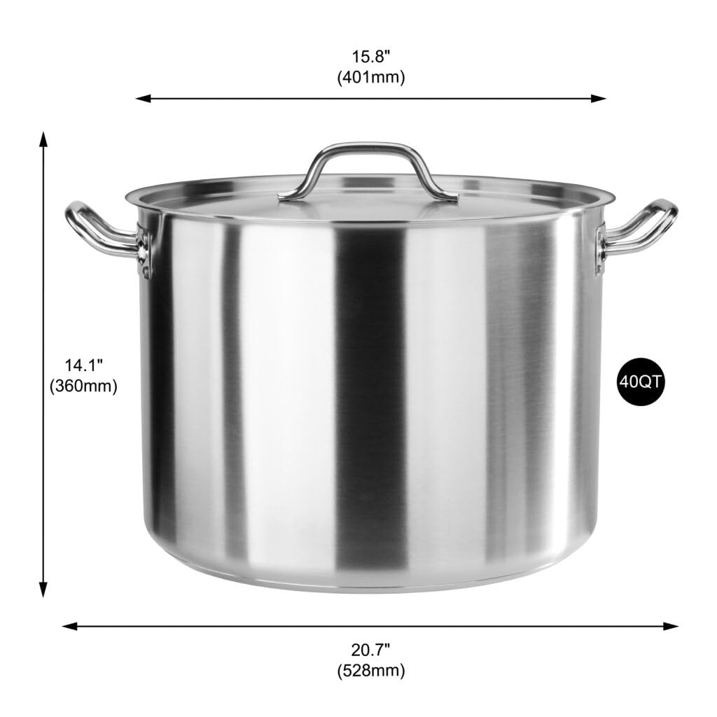 40 Qt Stainless Steel Stock Pot with Cover G69120