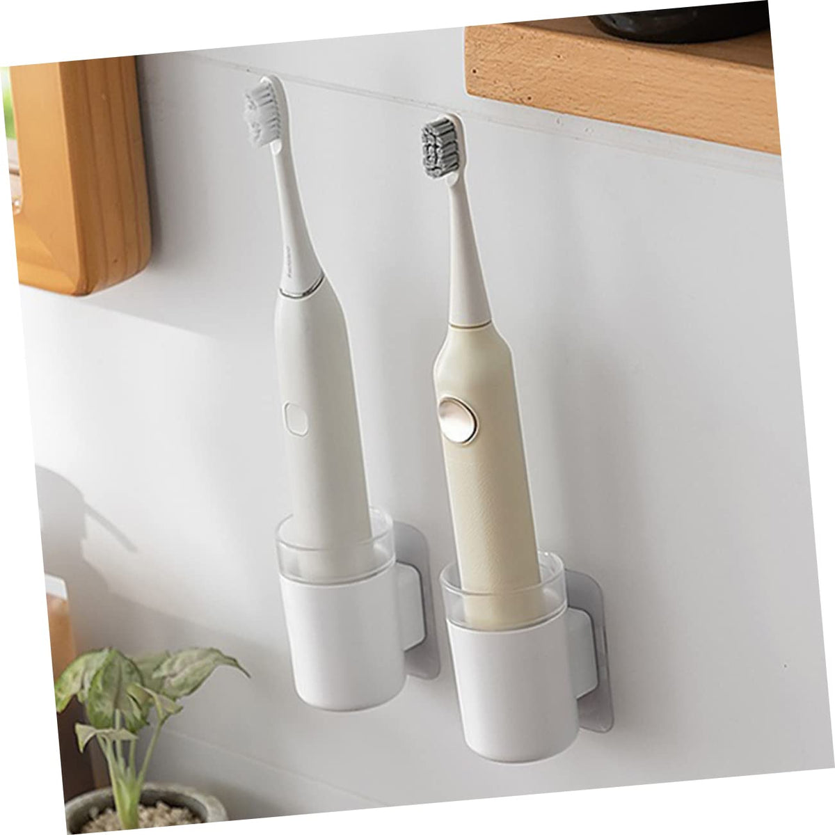Wall Mounted Toothbrush Holder 2 Pack Plastic Q45267