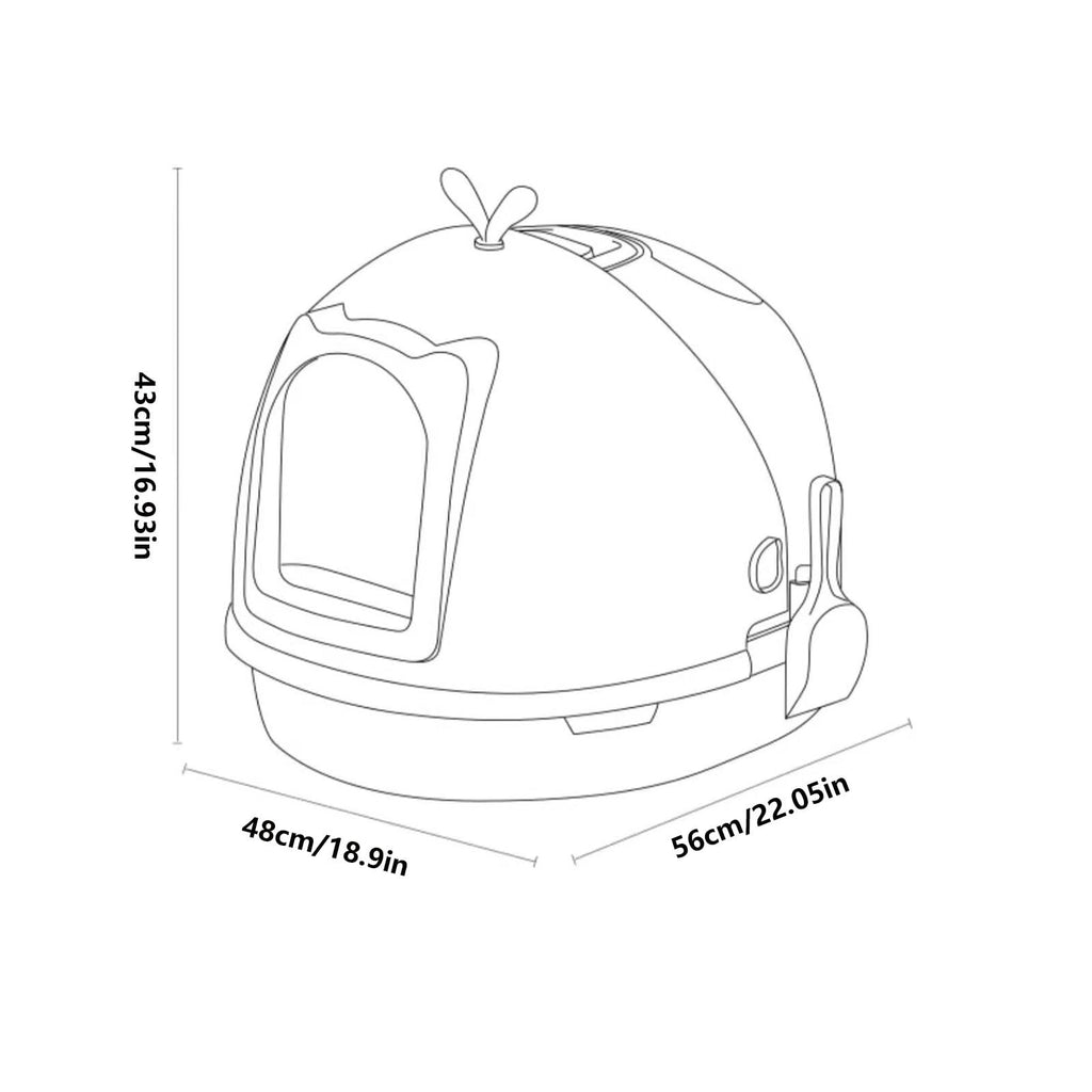 Covered Cat Litter Box with Scoop U768323