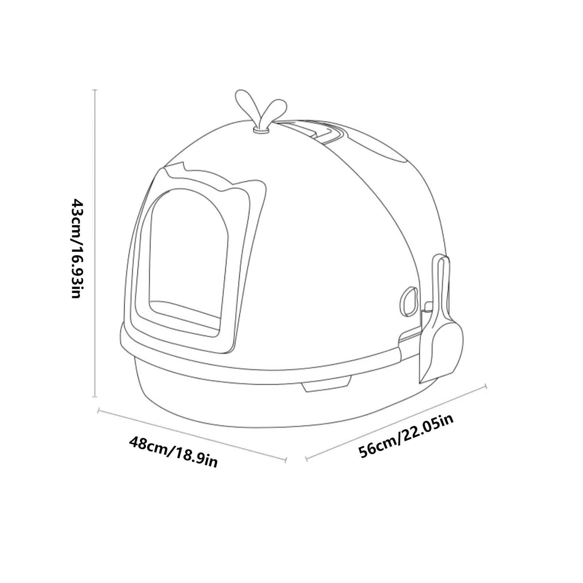 Covered Cat Litter Box with Scoop U768323