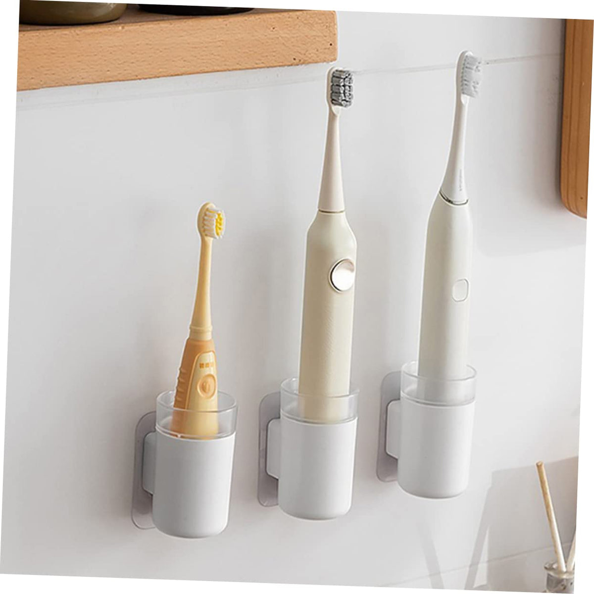 Wall Mounted Toothbrush Holder 2 Pack Plastic Q45267