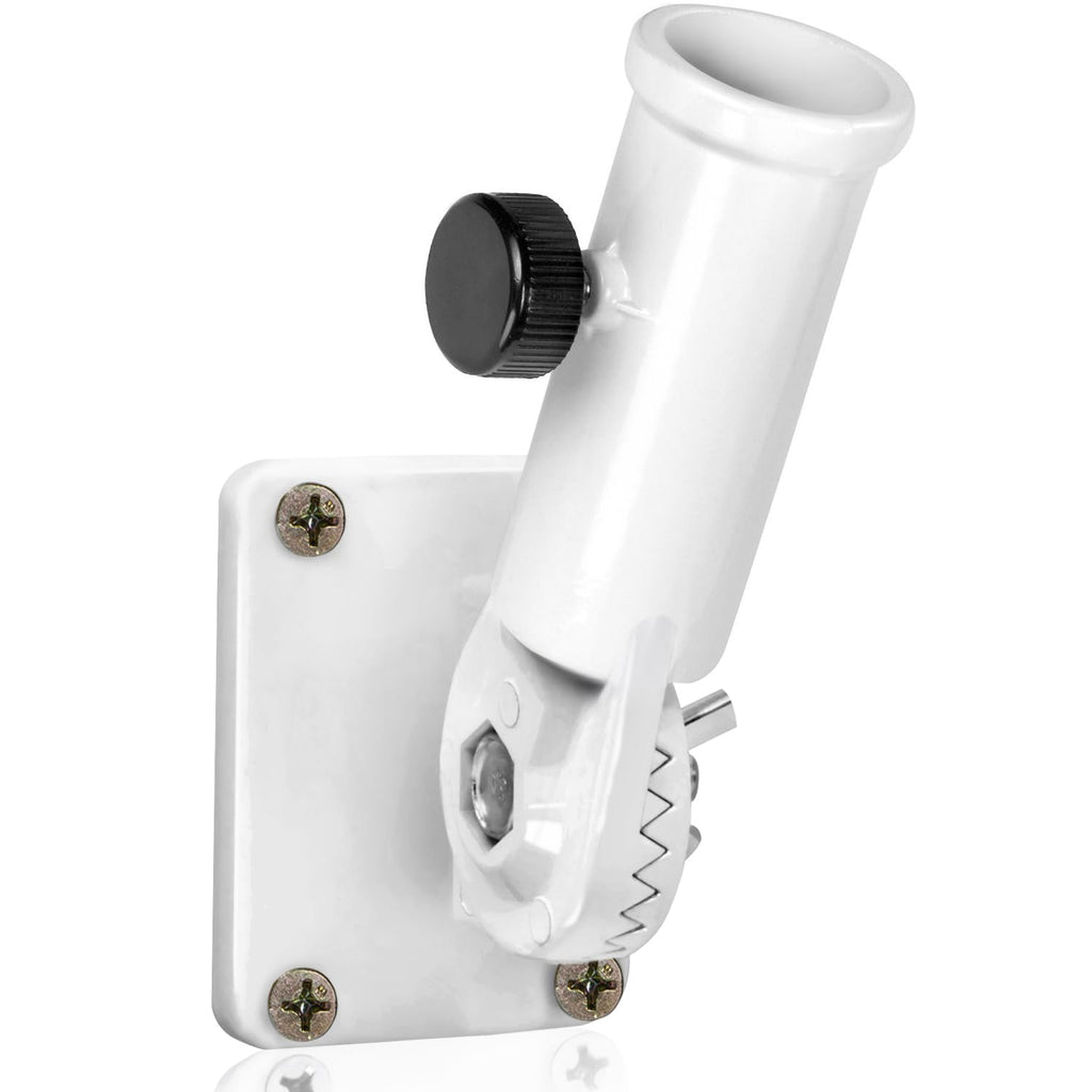 Multi-Position Flag Pole Mounting Bracket Aluminum 1" Diameter White A648389