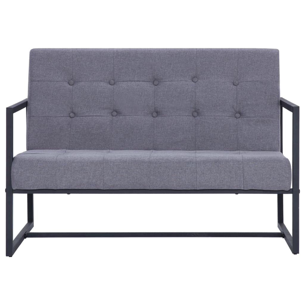 Light Gray Fabric Upholstered 2-Seater Loveseat with Armrests Y199720
