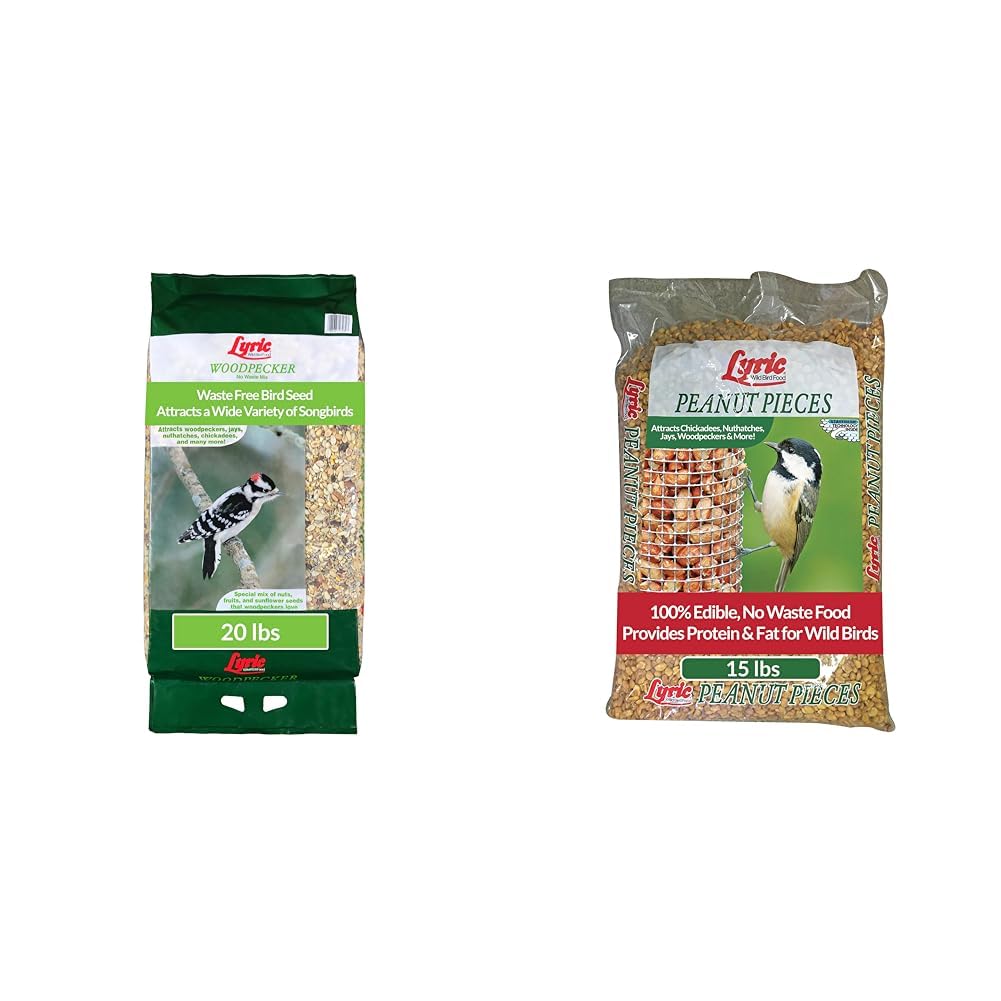 Woodpecker Wild Bird Seed 20 lb & Peanut Pieces 15 lb Nut & Fruit Mix Y67633