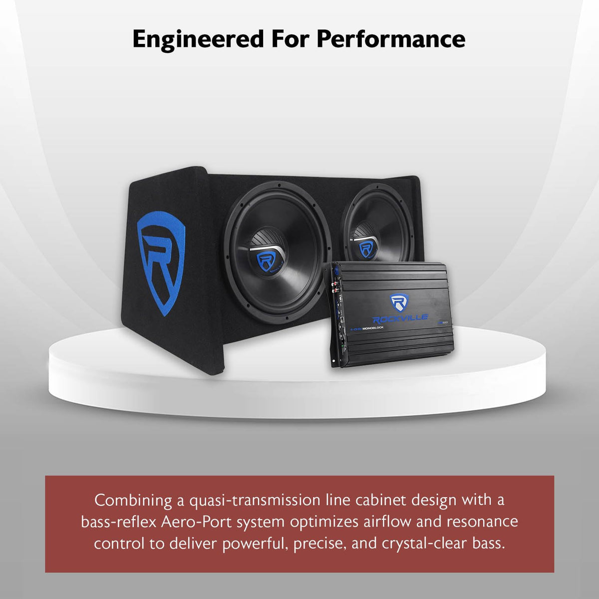 Dual 12" Car Subwoofer Enclosure with Mono Amplifier H20999