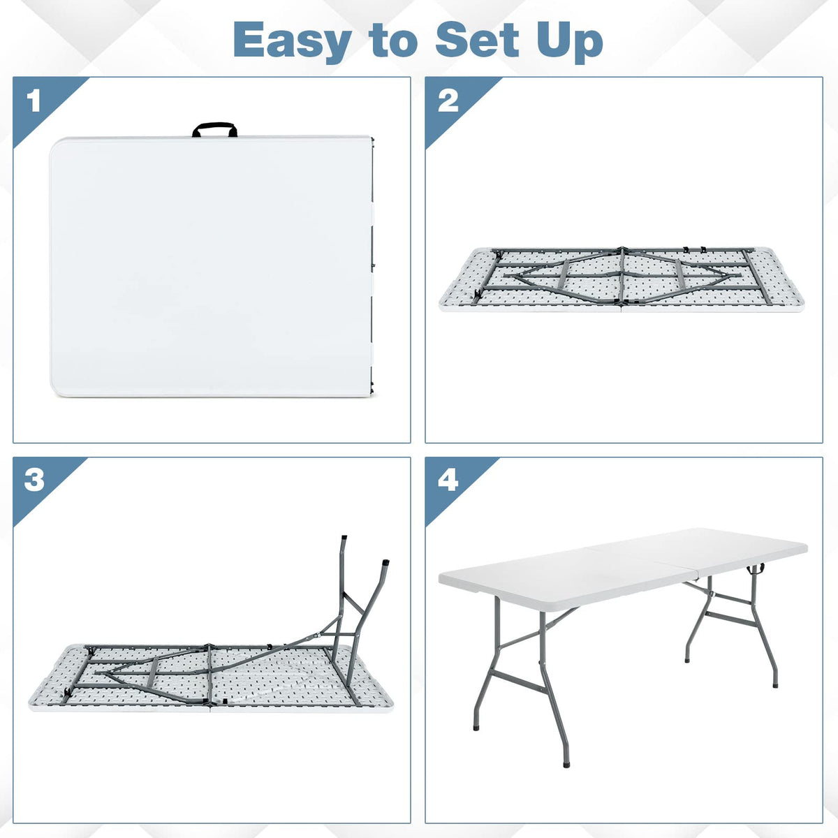White 6ft Folding Plastic Table P313477