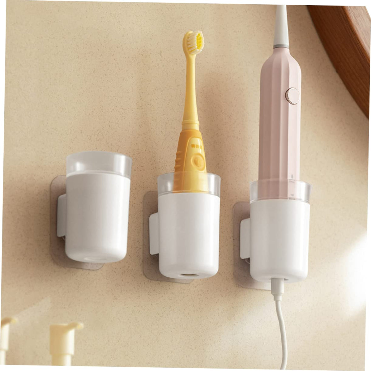 Wall Mounted Toothbrush Holder 2 Pack Plastic Q45267