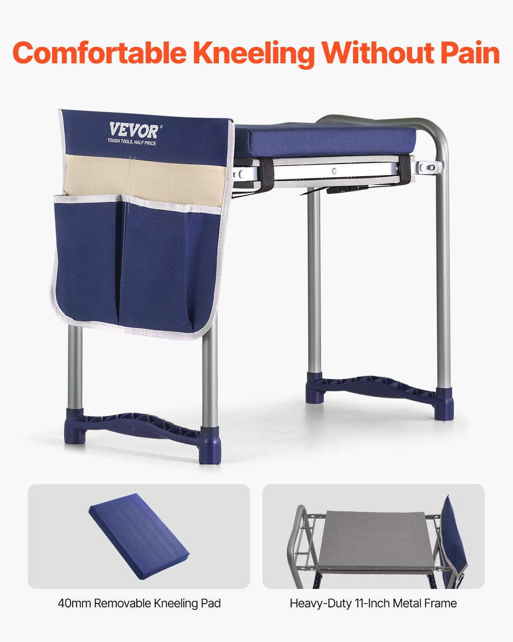 Folding Garden Kneeler and Seat with Tool Bags B58623