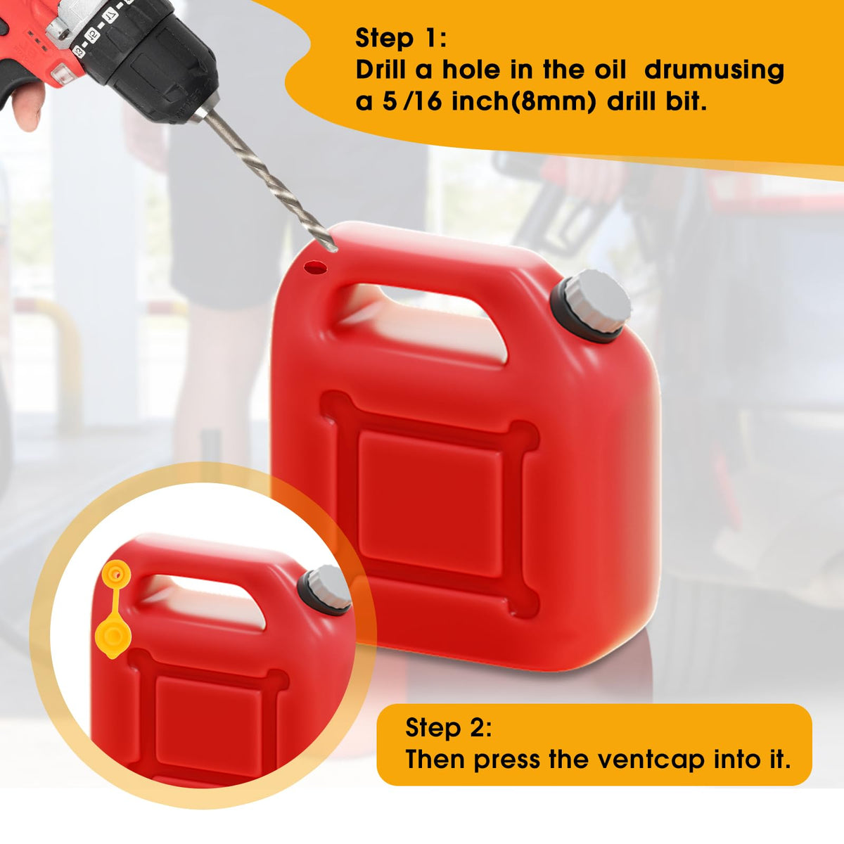 Yellow Plastic Gas Can Vent Caps H47426