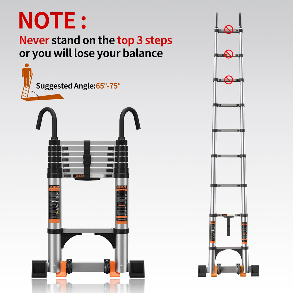 19.5FT Aluminum Telescoping Ladder 330lbs E19925