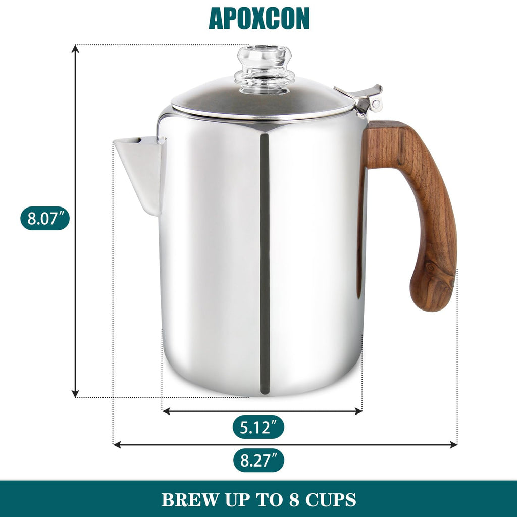 Coffee Percolator Pot Stainless Steel 8 Cup T717