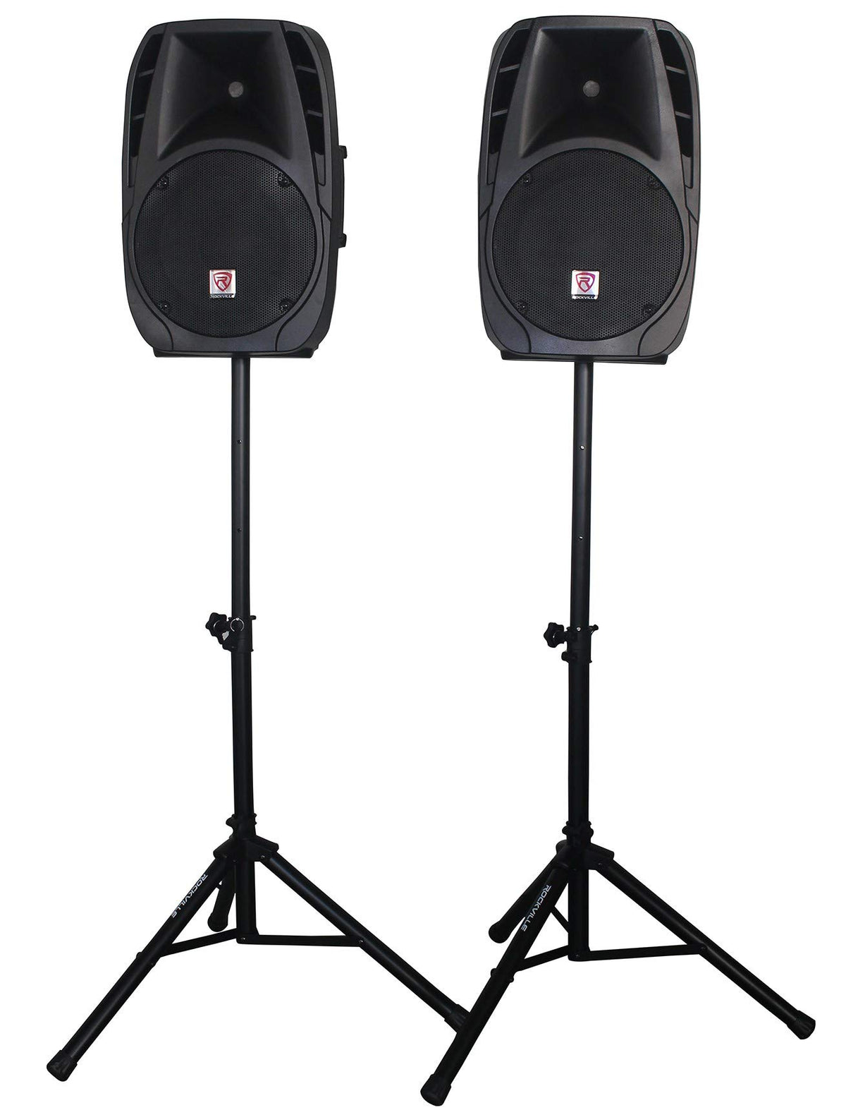 12 Inch Powered PA Speaker System with Mixer and Microphones U2229