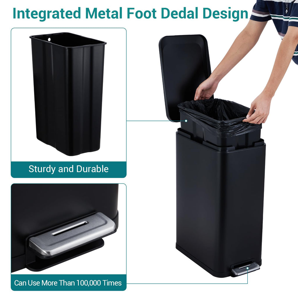 13 Gallon Stainless Steel Step Trash Can D85044