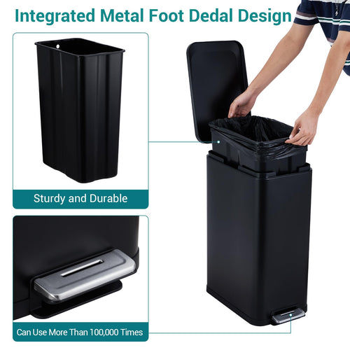 13 Gallon Stainless Steel Step Trash Can D85044