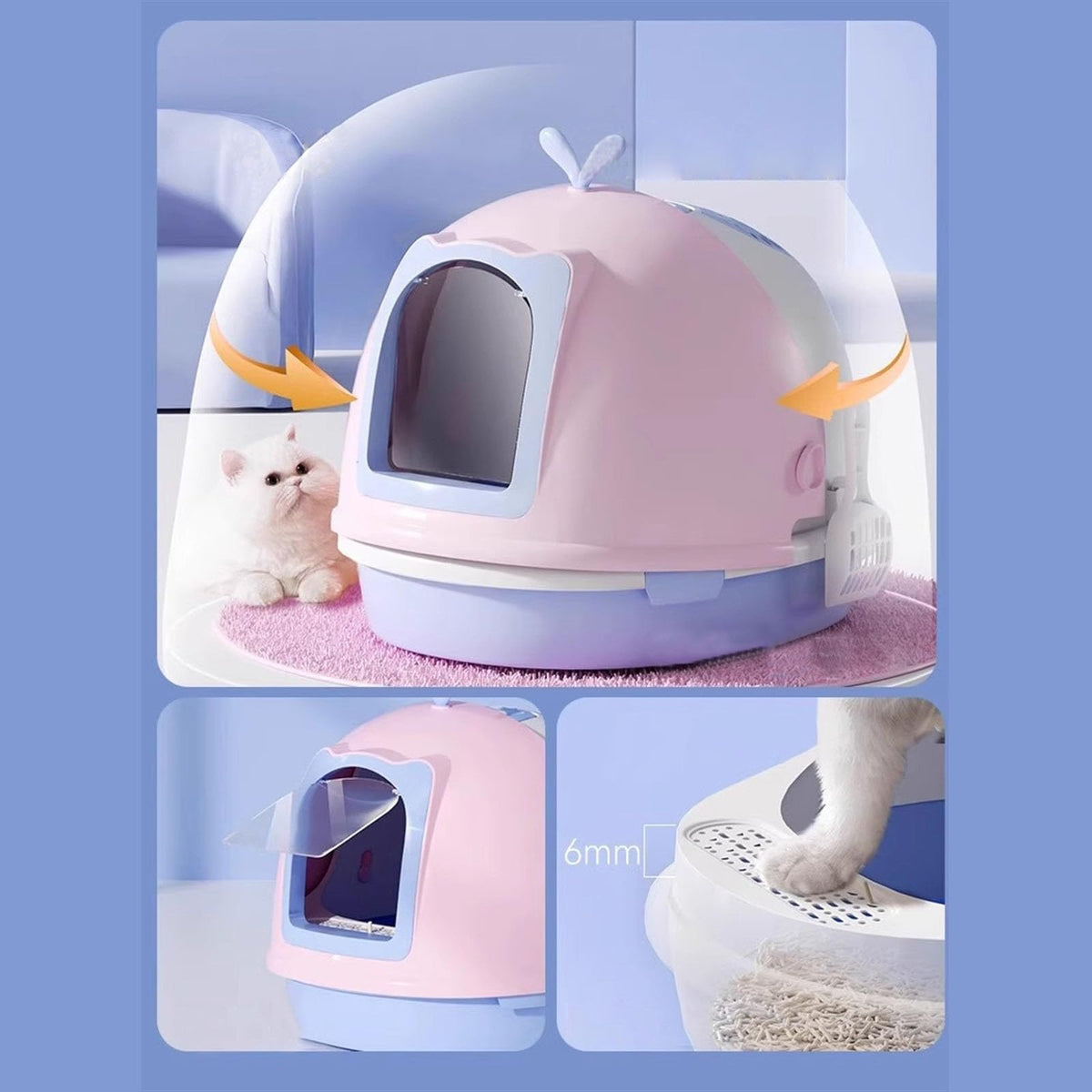 Covered Cat Litter Box with Scoop U768323