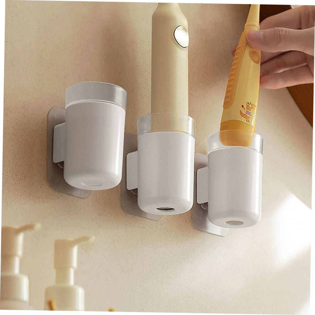 Wall Mounted Toothbrush Holder 2 Pack Plastic Q45267