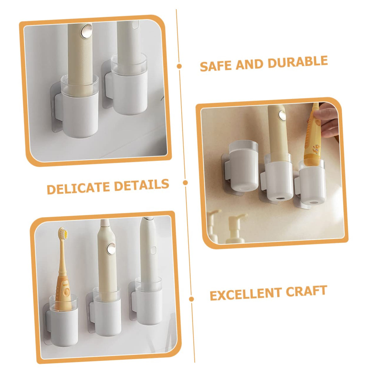 Wall Mounted Toothbrush Holder 2 Pack Plastic Q45267