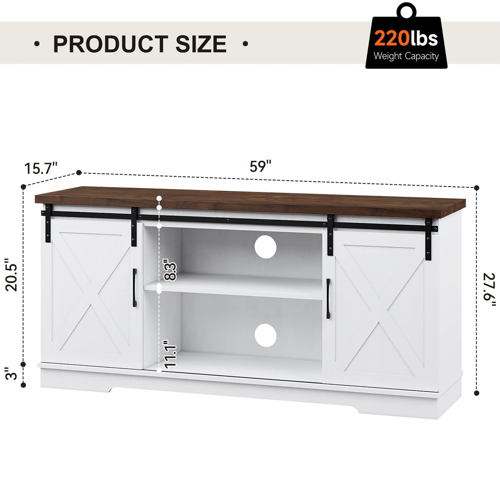 Farmhouse TV Stand Entertainment Center for 65 Inch TV Z82938
