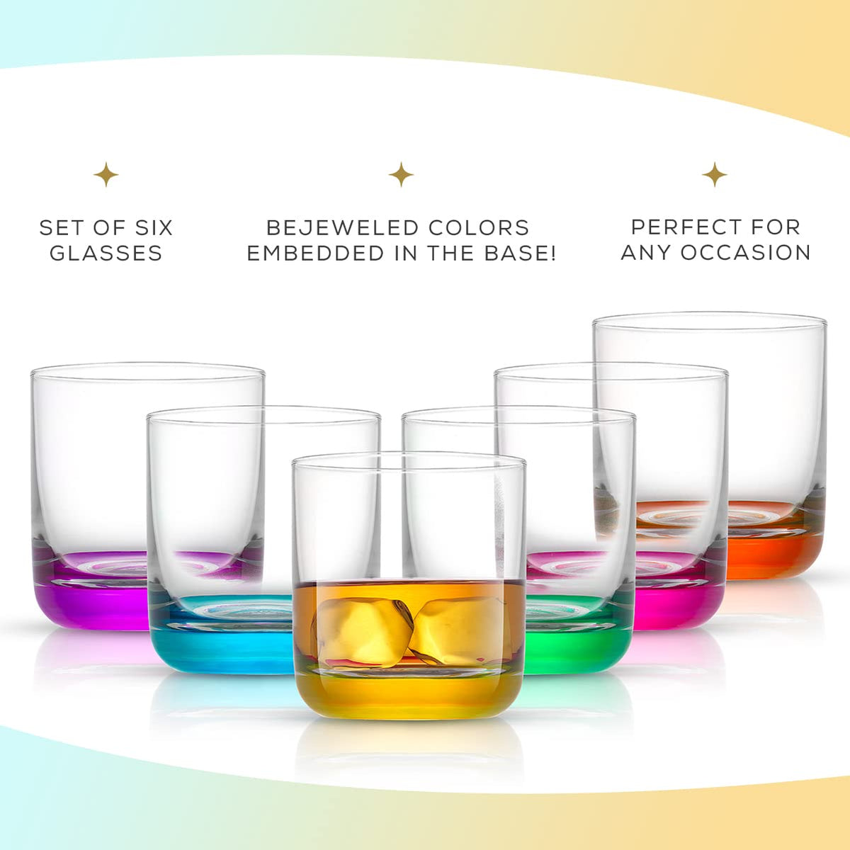 Colorful Whiskey Glasses Set of 6 R775