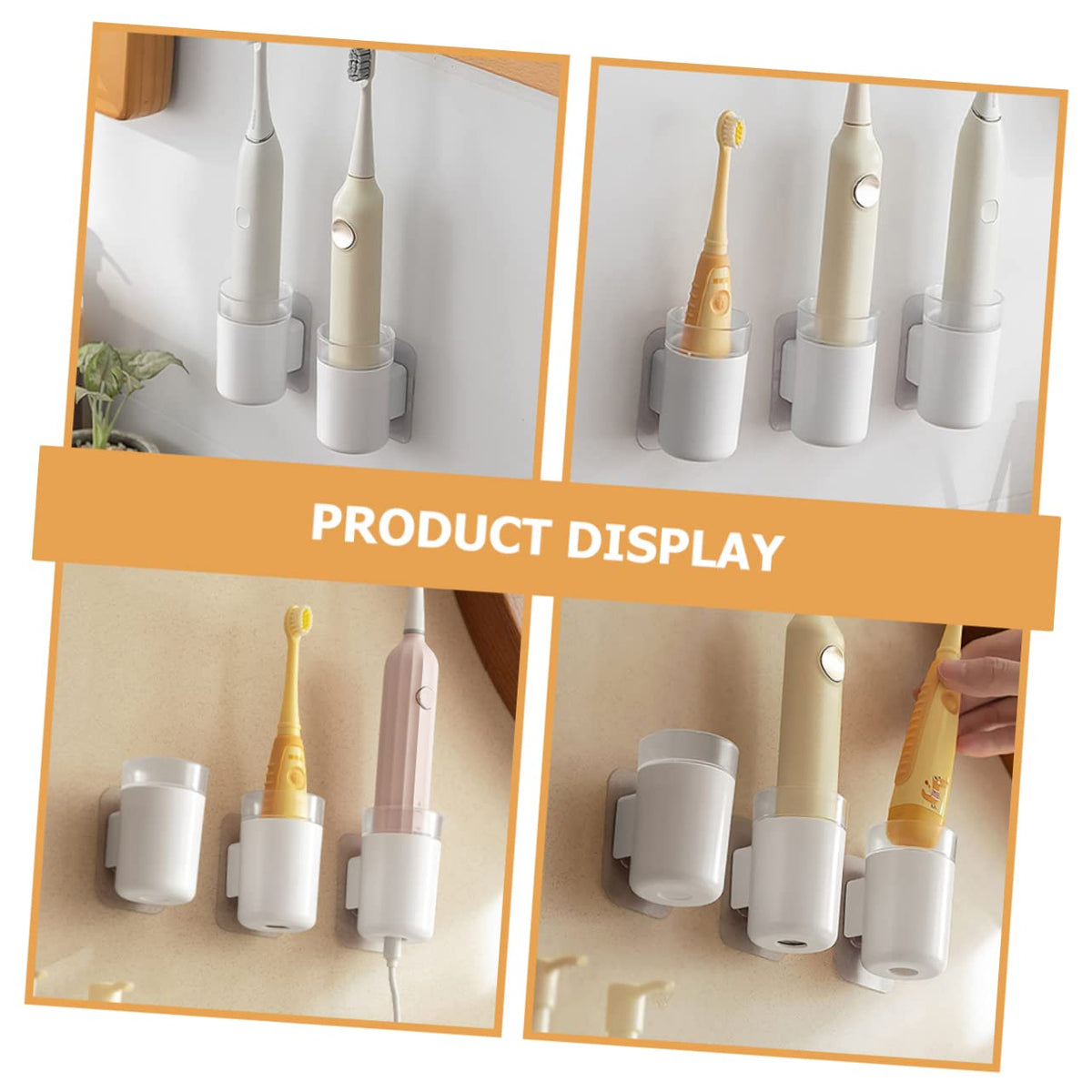 Wall Mounted Toothbrush Holder 2 Pack Plastic Q45267