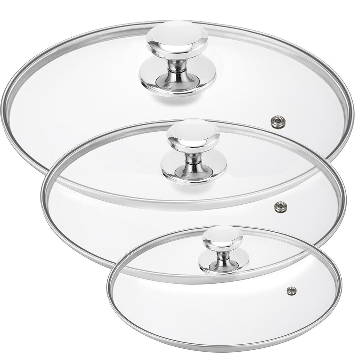 3 pcs Glass Lid Replacement Set (8 In + 10.25 In + 12 In) D995