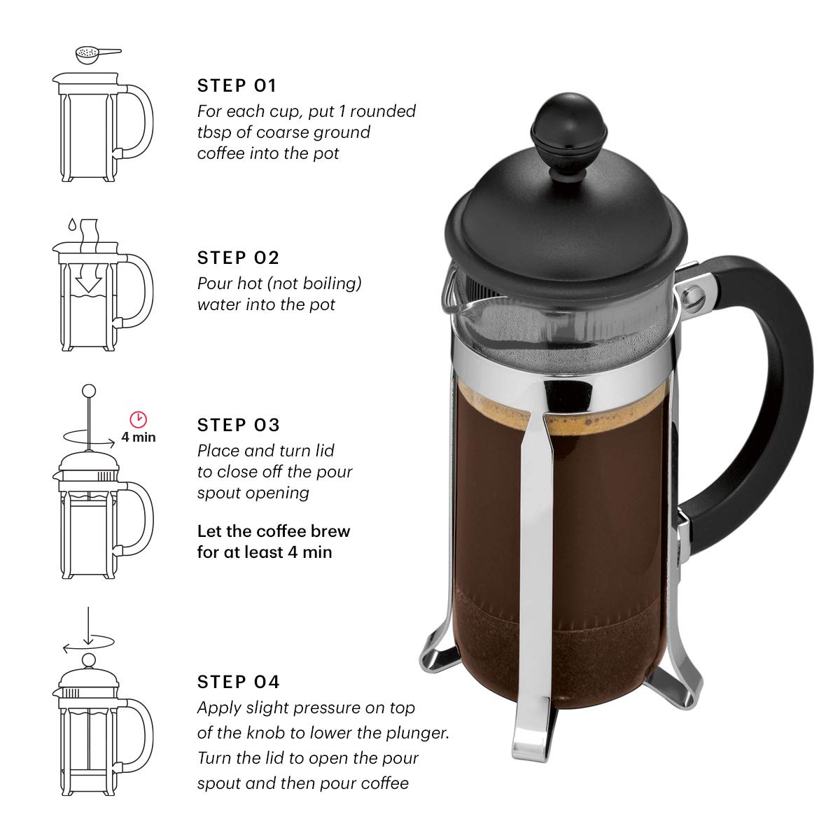 White 8 Cup Glass Coffee Maker W9127