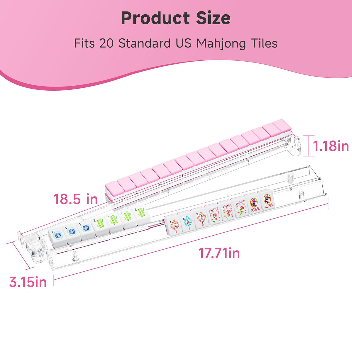 Clear Acrylic Mahjong Racks with Pushers, 4 Pack Y582