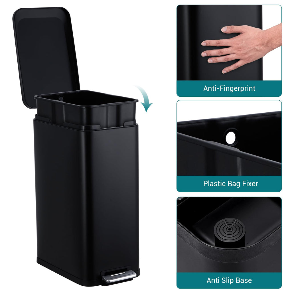 13 Gallon Stainless Steel Step Trash Can D85044