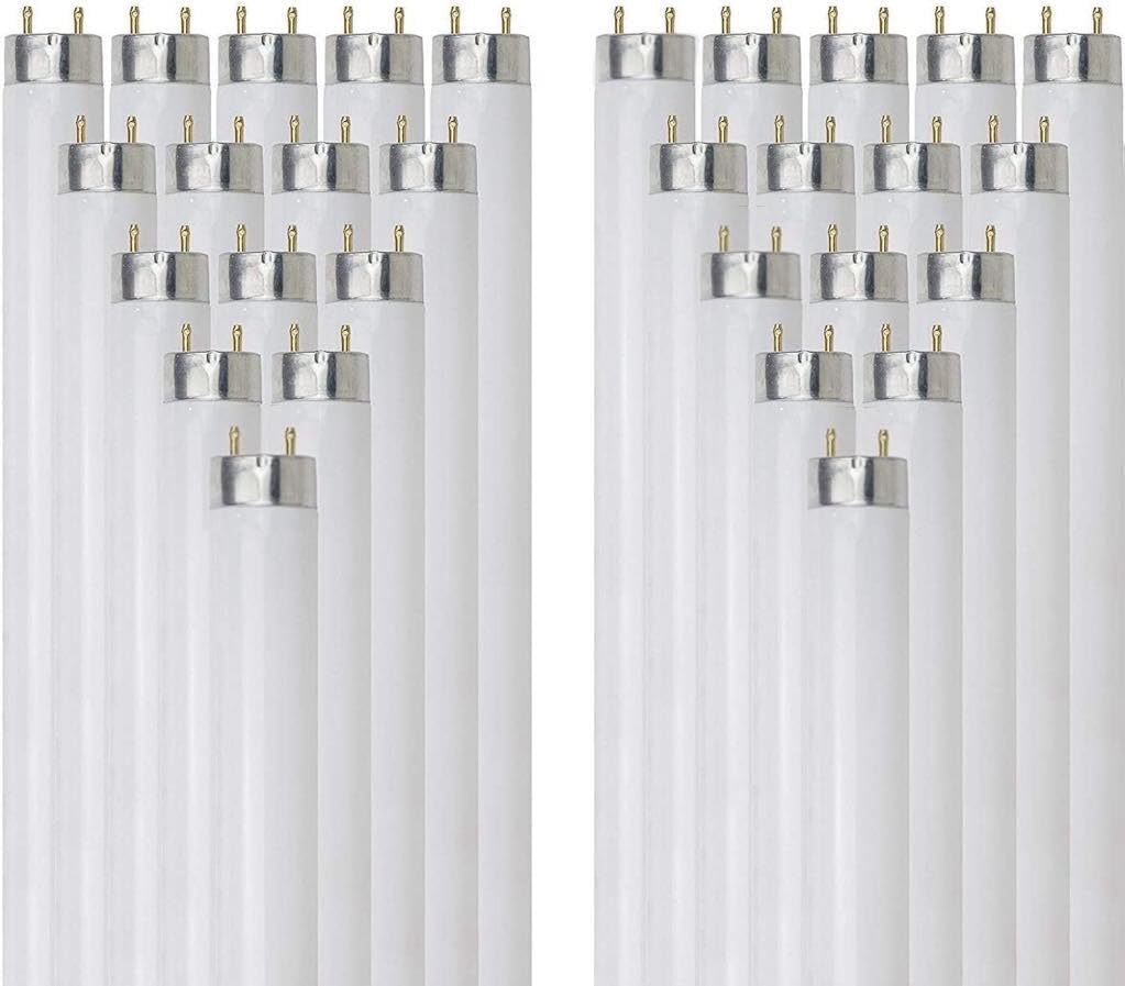 T8 Fluorescent Tube Light Bulb 25W 4100K Cool White G13 Pack of 30 F421422