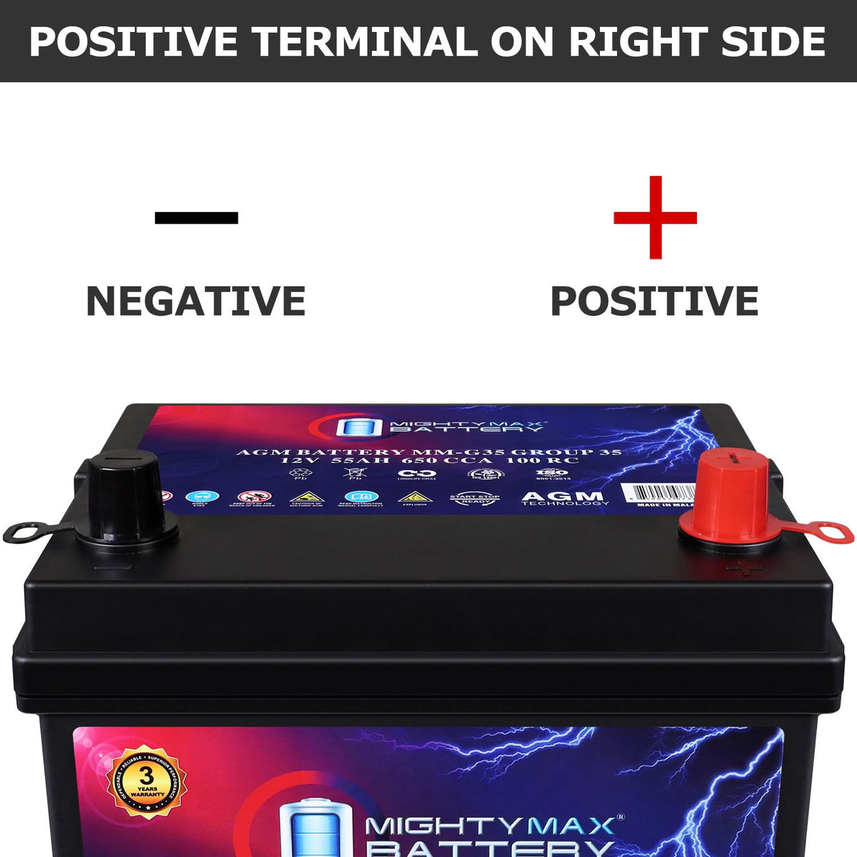 12V 55Ah AGM Replacement Battery W637
