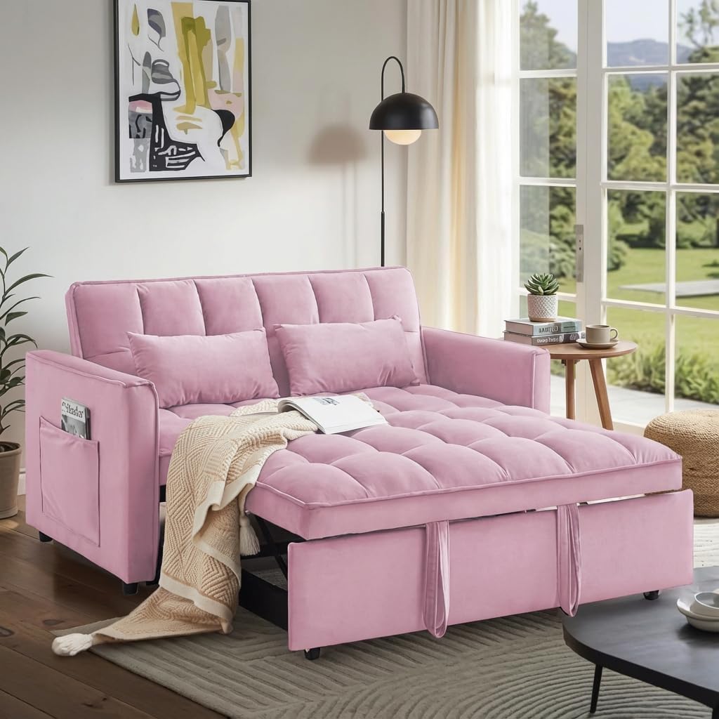 Velvet Convertible Sofa Bed Z232174