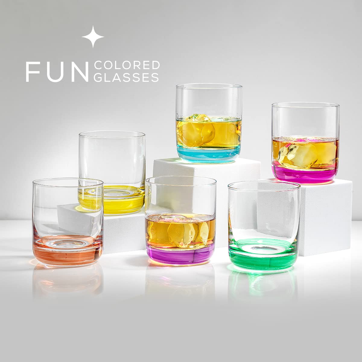 Colorful Whiskey Glasses Set of 6 R775