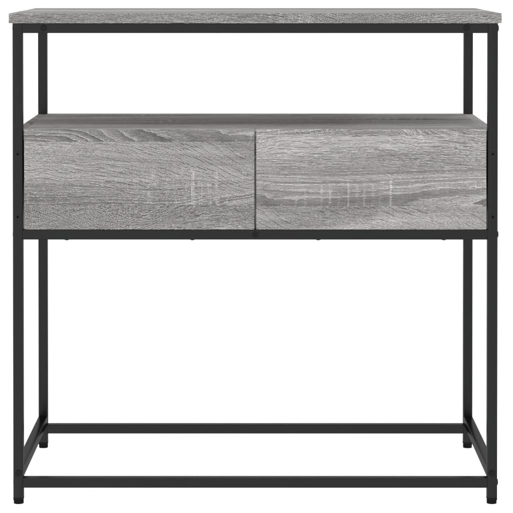 Brown Oak Look Console Table with 2 Drawers and 1 Shelf F725
