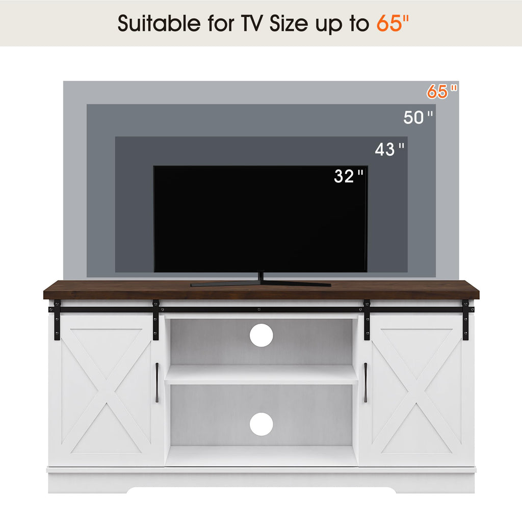 Farmhouse TV Stand Entertainment Center for 65 Inch TV Z82938