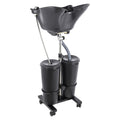 Black Portable Shampoo Bowl with 2 Bucket and Drain Hoses A5962