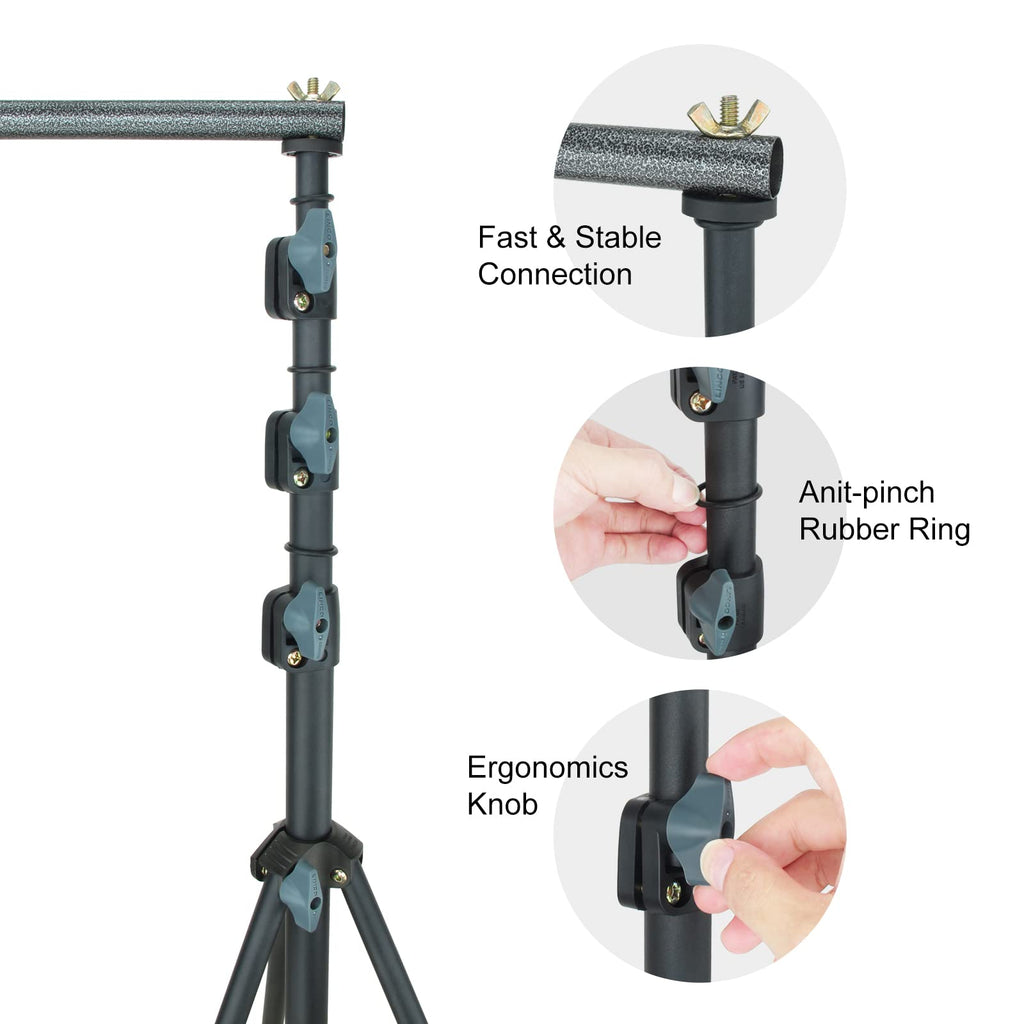10Ft Adjustable Background Stand Backdrop Support System Kit with Carry Bag Y733