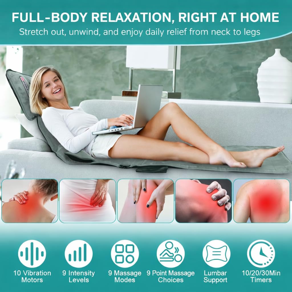 Full Body Massage Mat with Heat M7910
