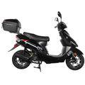 50 Gas Moped with 10" Aluminum Wheels, Rear Trunk, Electric/Kick Start, Black L7518