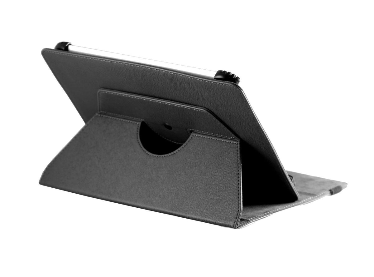 Black Faux Leather Hard Case Cover with 360 Rotational Stand E2312