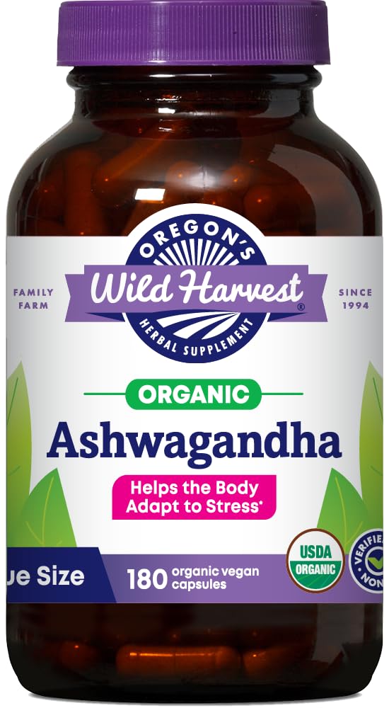 Organic Ashwagandha Herbal Supplements 180 Count E867686