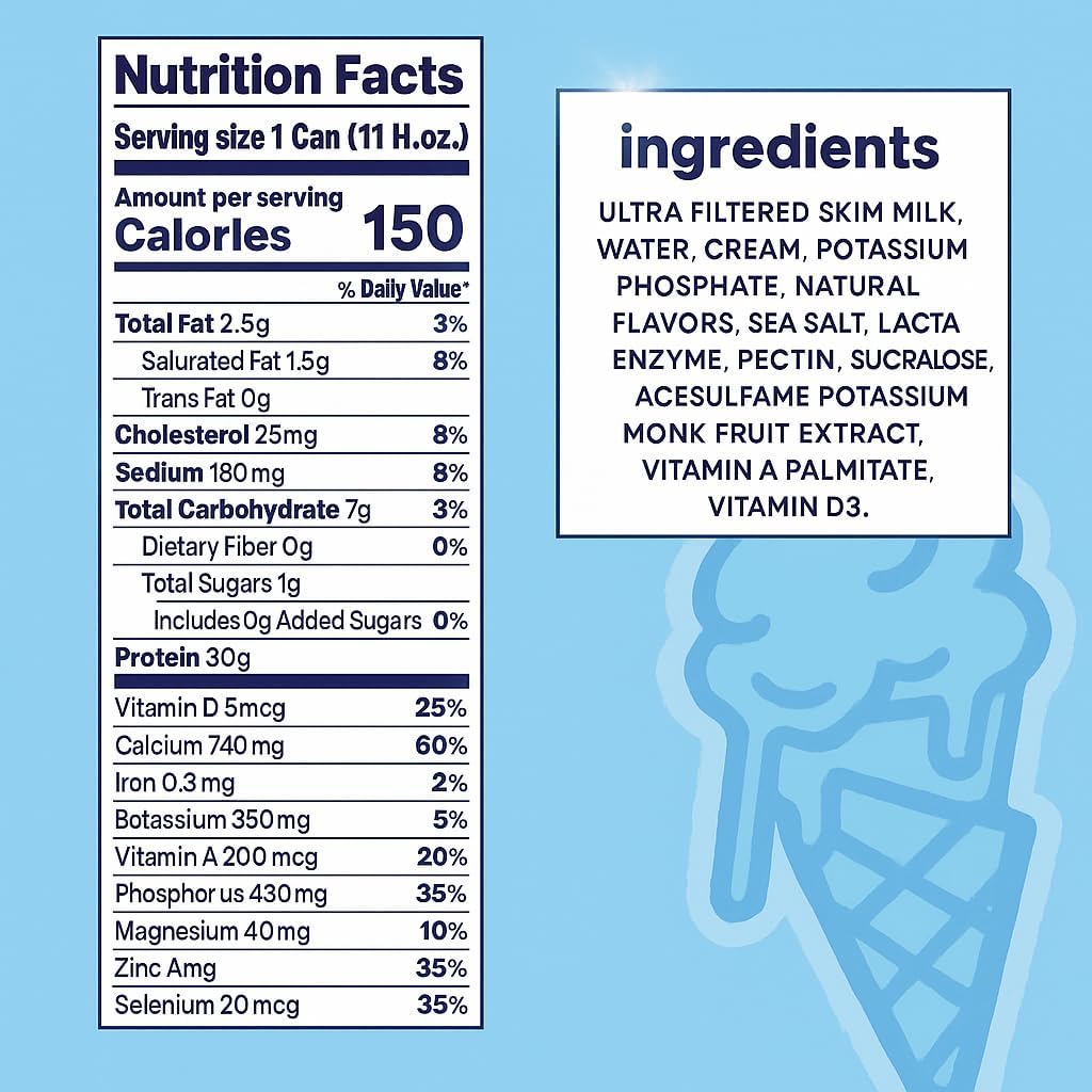 Vanilla 12-Pack Lactose Free Milk Shake W898