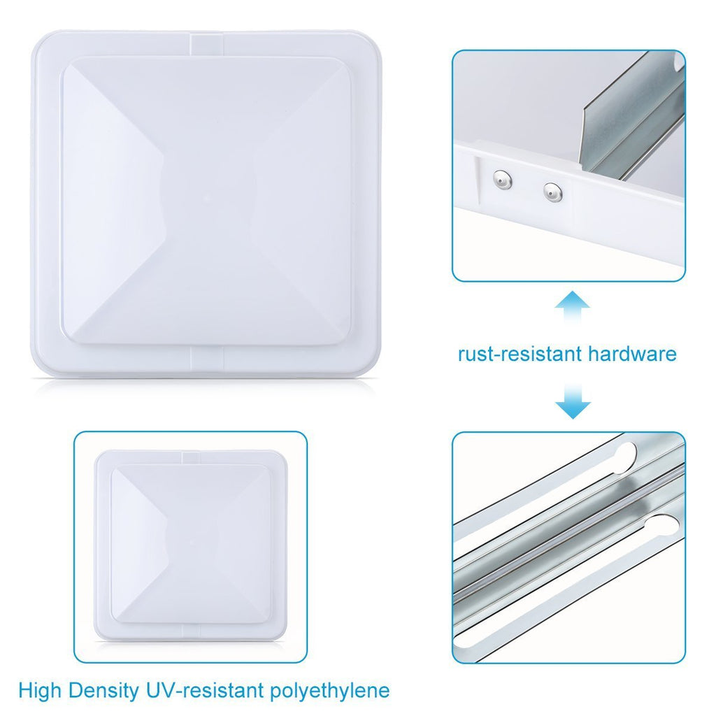 14 Inch RV Roof Vent Cover White 2-Pack C122550