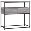 Brown Oak Look Console Table with 2 Drawers and 1 Shelf F725
