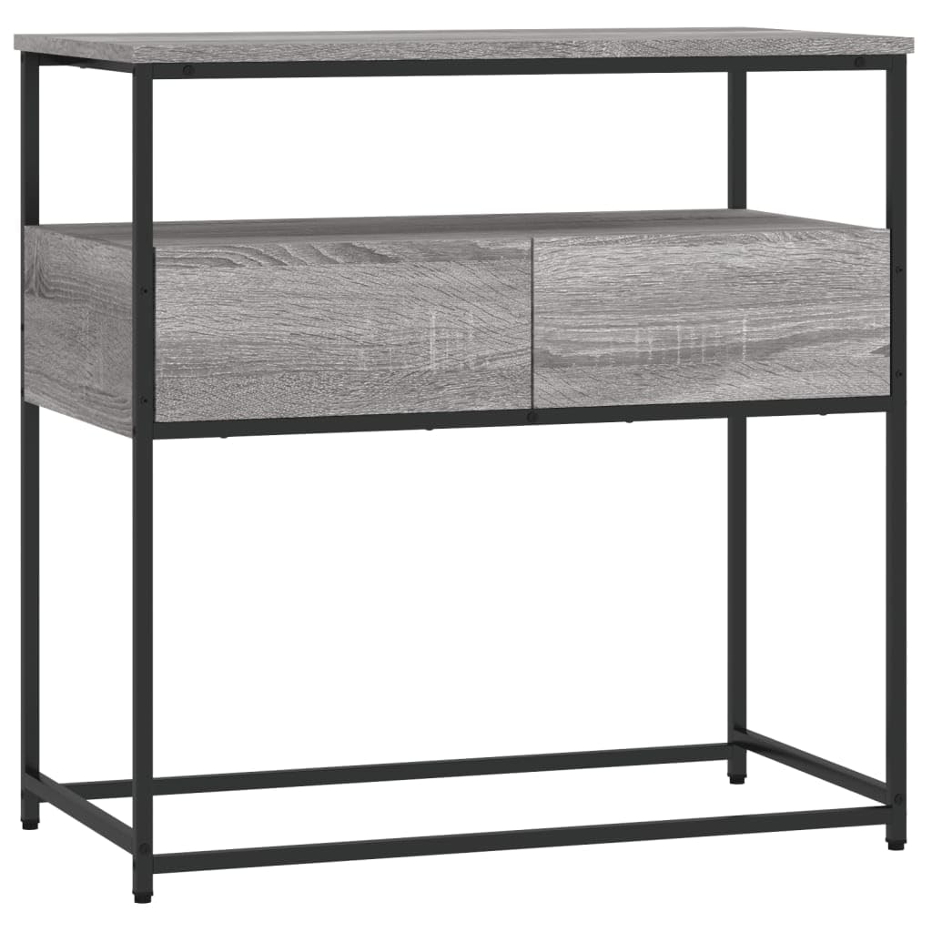 Brown Oak Look Console Table with 2 Drawers and 1 Shelf F725