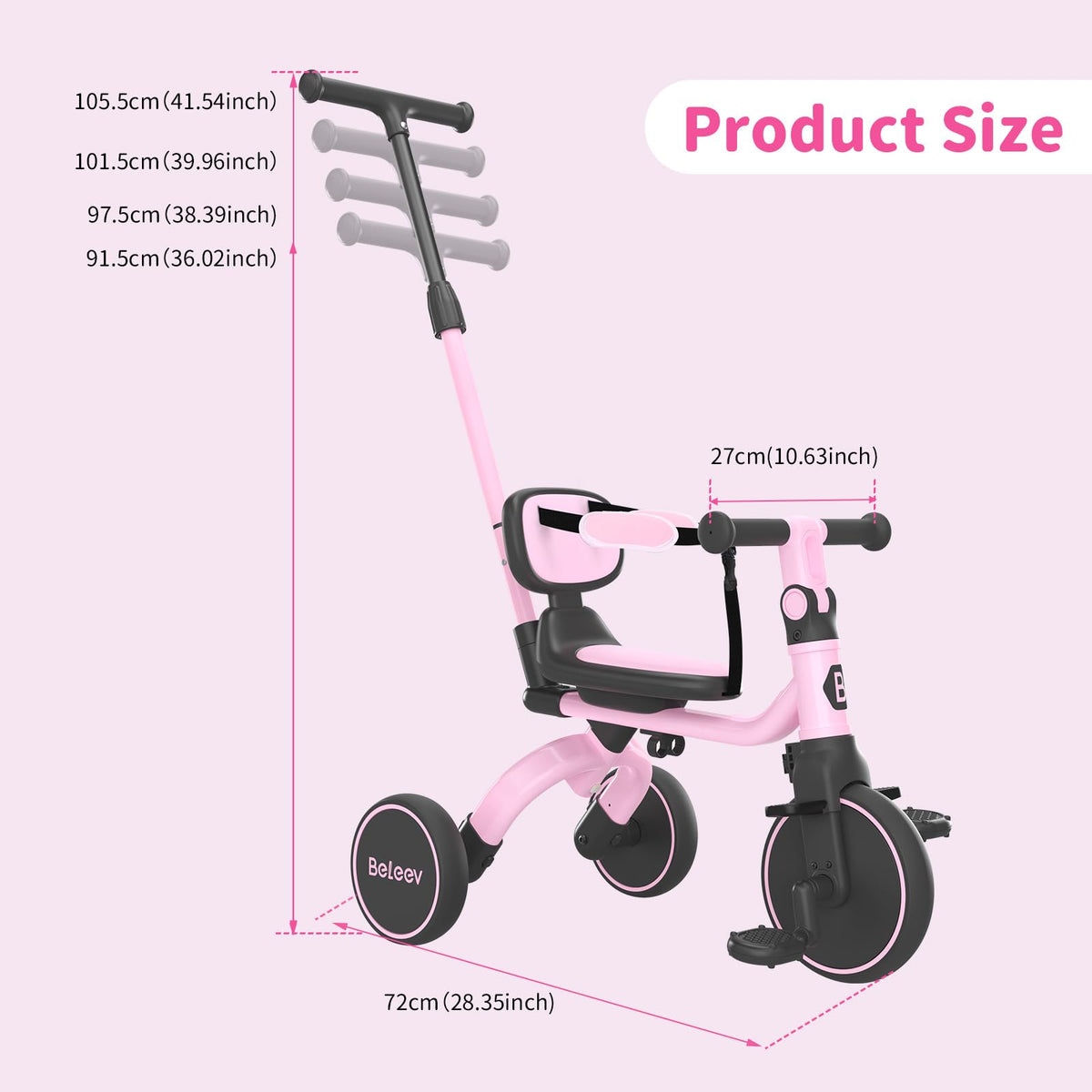 5 in 1 Toddler Tricycle & Balance Bike M9802