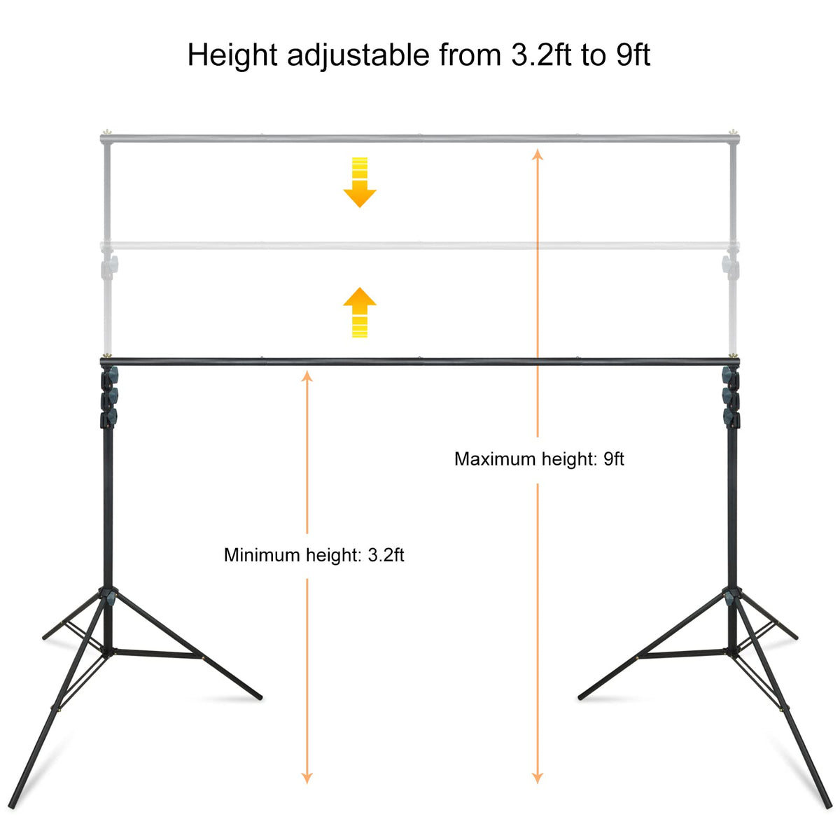 10Ft Adjustable Background Stand Backdrop Support System Kit with Carry Bag Y733